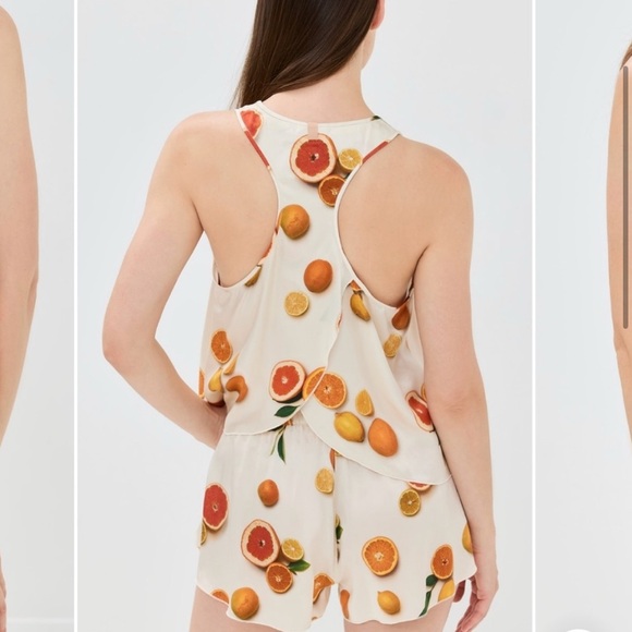 LUNYA BNWT Washable Silk Tank Short Pajama Set in Main Squeeze Size M - Picture 3 of 3